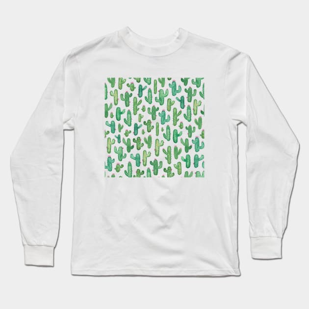 Cacti Pattern Long Sleeve T-Shirt by Elena_ONeill